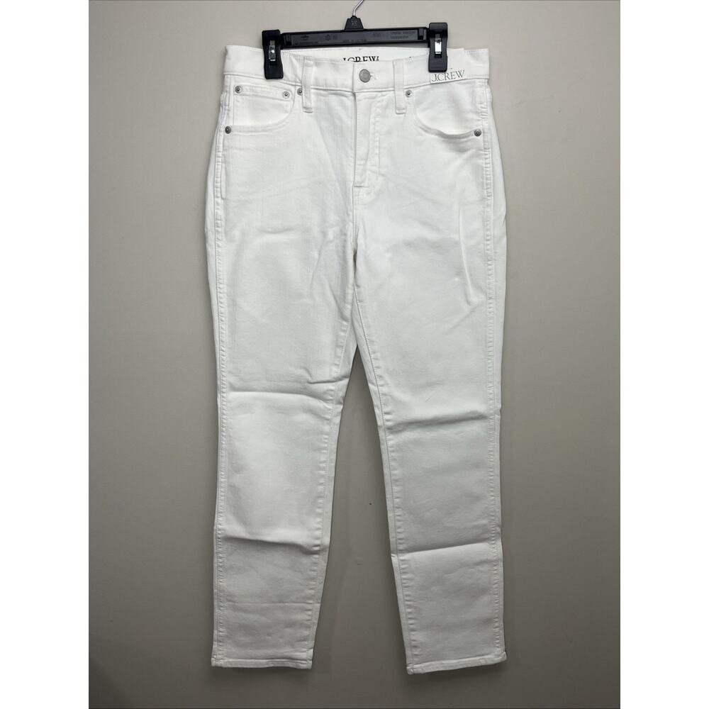 J Crew 10" Vintage Slim Straight Jeans Womens 26 White Denim Jean